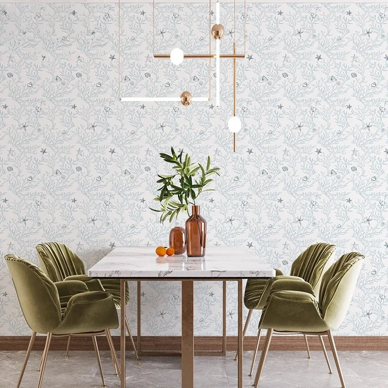 Detailed look at Green White Leaves Wallpaper | Home Decor by HomeDecorDecals.