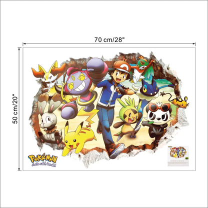 Cartoon Pikachu Wall Sticker For Kids Room Living Room Bedroom Wall Decoration Kids Gifts Door Sticker Cute Posters-HomeDecorDecals_com