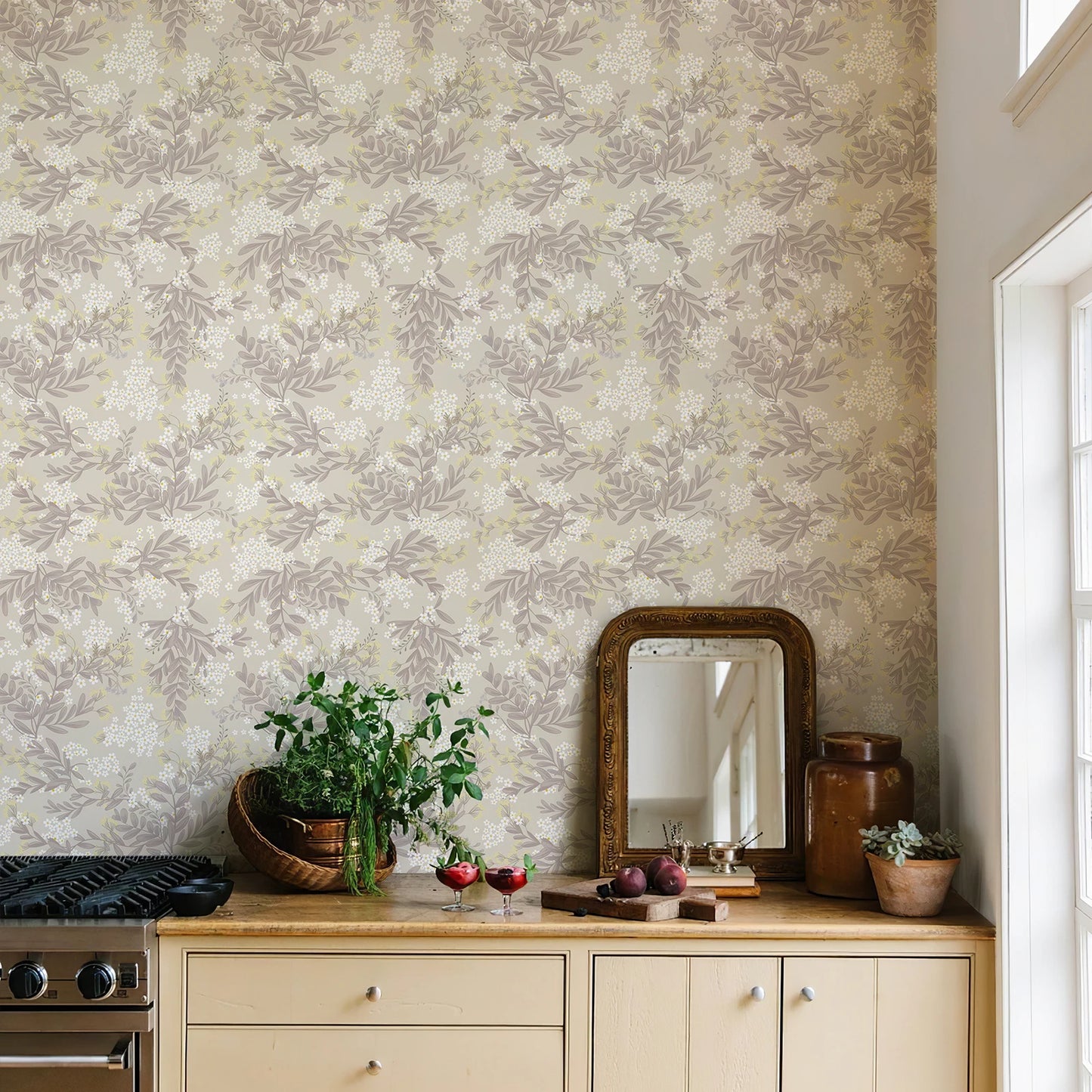 Blue Bird Floral Wall Decal | Home Decor displayed in room decor by HomeDecorDecals.
