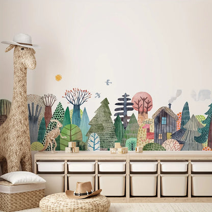 Watercolour Forest Greenery Pattern Wall Decal | Home Decor by HomeDecorDecals.