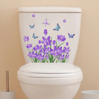 Plant Leaves Wall Sticker Toilet Sticker WC Self Adhesive Mural Beautify Flower Home Decoration Decals Refrigerator sticker-HomeDecorDecals_com