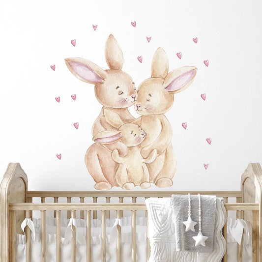 Love Heart Rabbit Wall Decal | Kids Room Decor removable peel and stick wall decal by HomeDecorDecals.