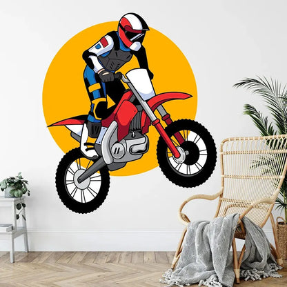 Motocross Dirt Bike Wall Decal Boys Bedroom Playroom Home Decoration Motorbike Extreme Sport Art Window Sticker Mural-HomeDecorDecals_com