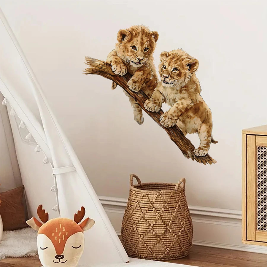 Cartoon Lion Wall Decal for Kids-HomeDecorDecals_com