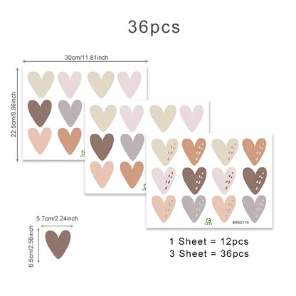 Close-up view of Heart Shape Boho Style Wall Decal | Home Decor by HomeDecorDecals.