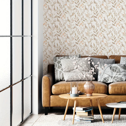 1 roll of brown plant leaves small fresh moisture-proof thickened wallpaper self-adhesive waterproof home decoration removable w-HomeDecorDecals_com