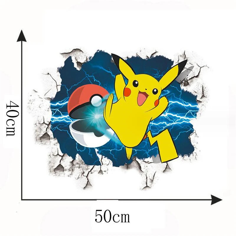 3D Cartoon Pikachu Wall Sticker for Kids Room Decor-HomeDecorDecals_com