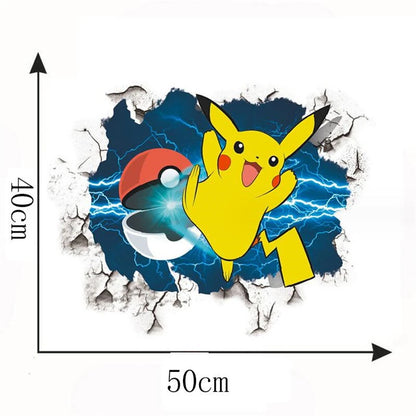 3D Cartoon Pikachu Wall Sticker for Kids Room Decor-HomeDecorDecals_com