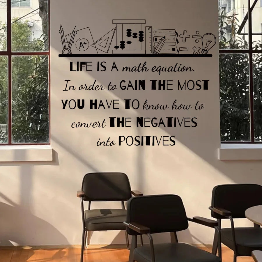 Math Equation Life Quote Wall Decal | Room Decor design details by HomeDecorDecals.