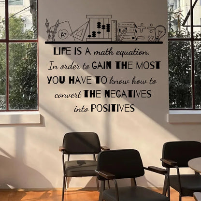 Math Equation Life Quote Wall Decal | Room Decor design details by HomeDecorDecals.