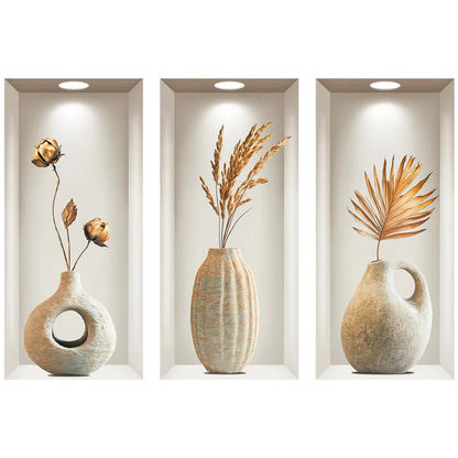 Golden Decorative Flower Vase Wall Decal | Home Decor by HomeDecorDecals.