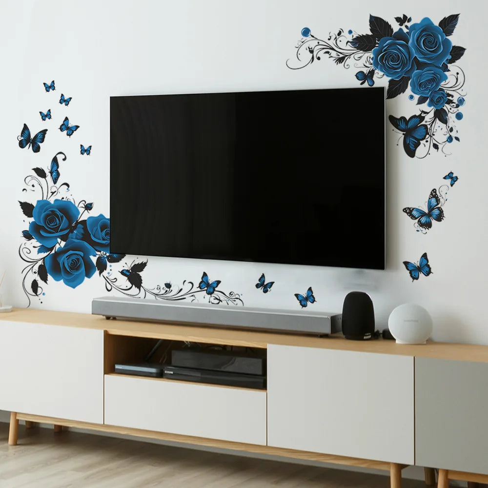 Blue Butterfly Wall Decal | Home Decor displayed in room decor by HomeDecorDecals.