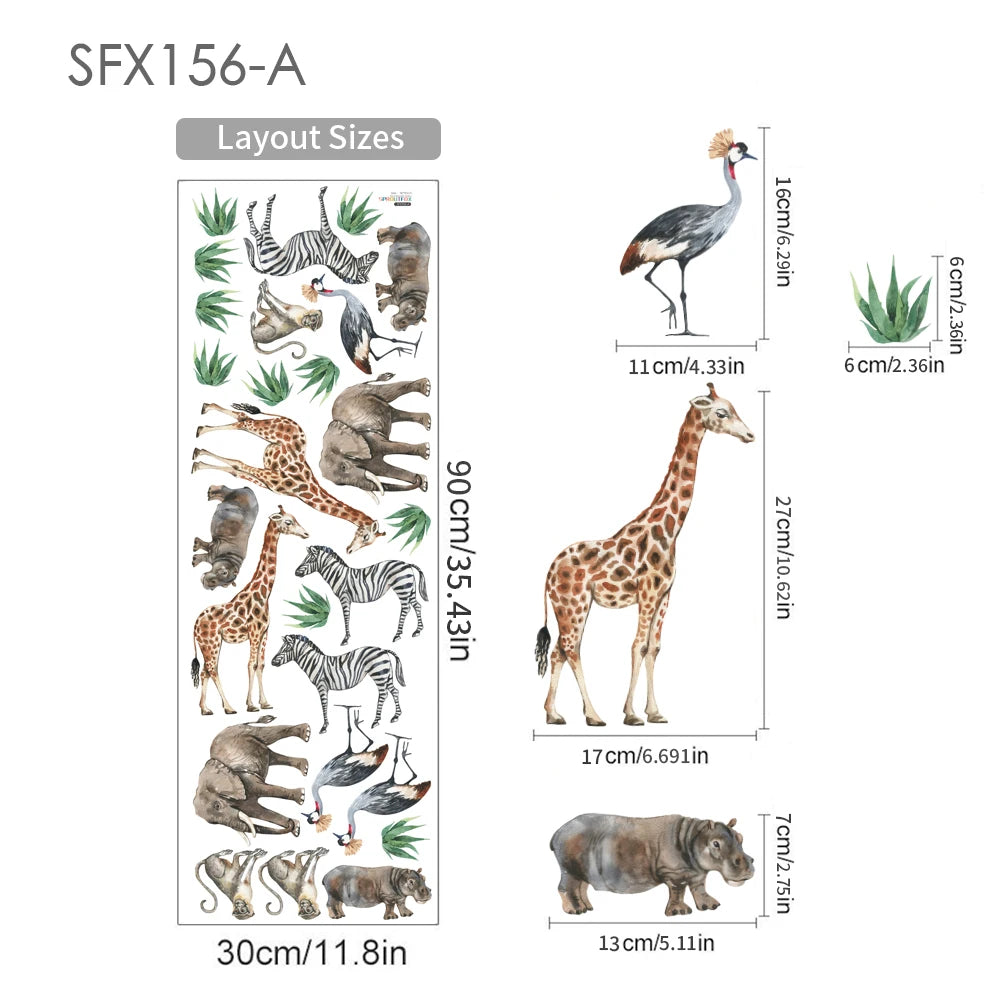 Cartoon Safari Animals Wall Decal | Room Decor home decor design by HomeDecorDecals.