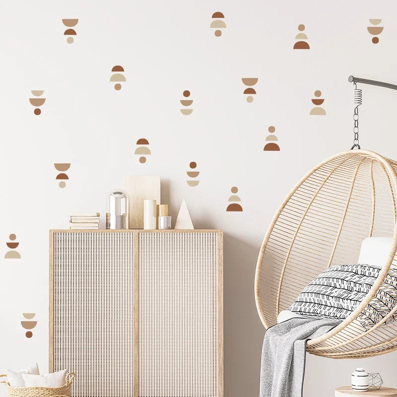 20pcs/set Boho Style Wall Stickers Minimalist Geometric Wall Art Decals Removable Nursery Stickers for Kids Room circle pattern-HomeDecorDecals_com