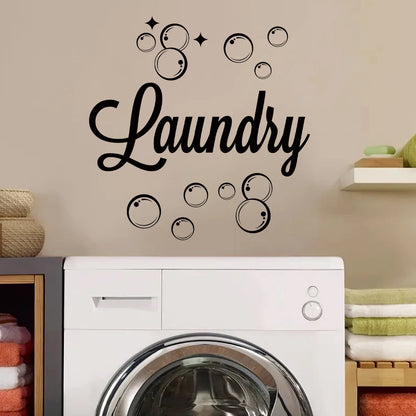 Close-up view of Laundry Text Wall Decal | Home Decor by HomeDecorDecals.