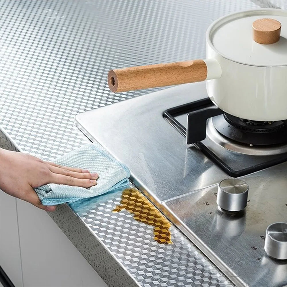 5/2/1M Modern Kitchen Oil-proof Self Adhesives Stickers High-temperature Aluminum Foil Gas Stove Cabinet Contact Sticke-HomeDecorDecals_com