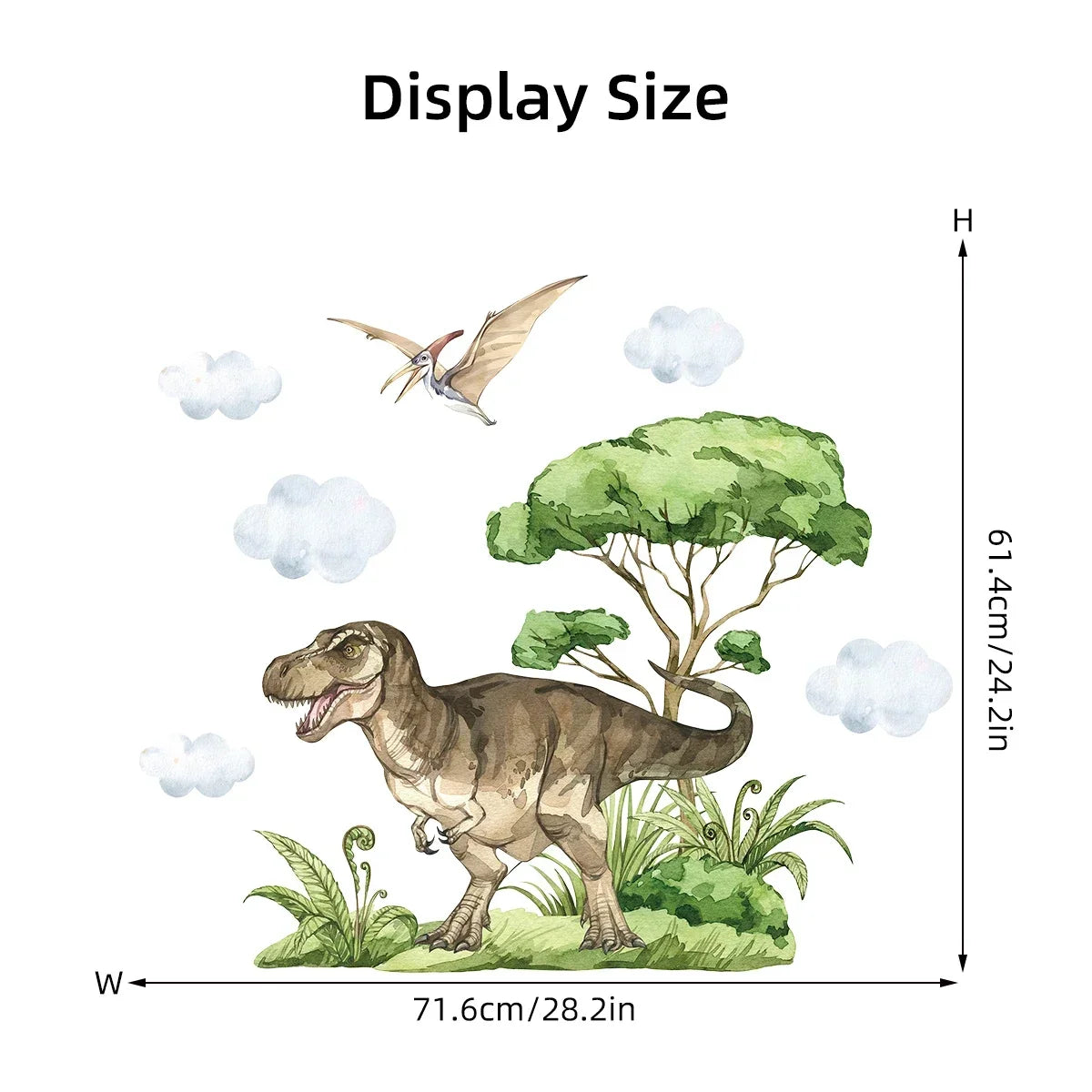 Watercolor Dinosaur Wall Sticker PVC Kids Room Decor-HomeDecorDecals_com