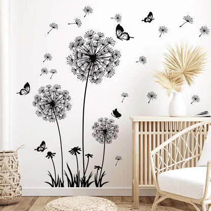 Close-up view of Simple Dandelion Wall Decal | Room Decor by HomeDecorDecals.