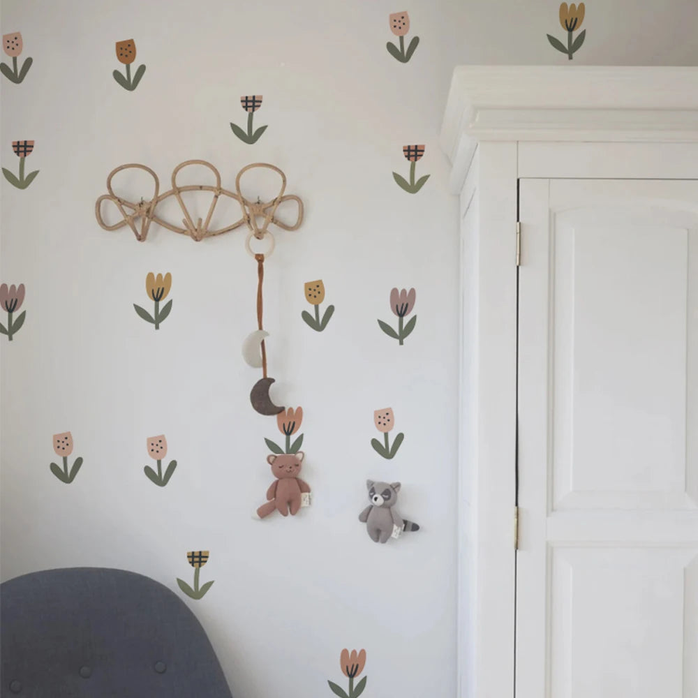 Waffle Tulip Flowers Wall Decal | Home Decor design details by HomeDecorDecals.