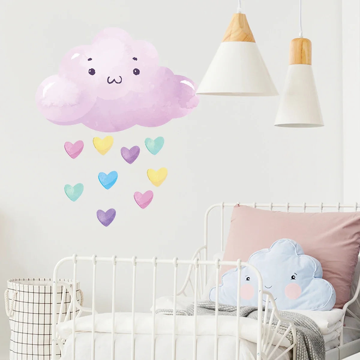 Cartoon Cute Cloud Love Rainbow Wall Stickers Decoration for Bedroom Girls Gift Kids Room Wall Art Living Room Wall Decals DIY-HomeDecorDecals_com