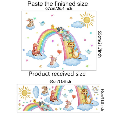 Animals on Rainbow Clouds Wall Decal | Home Decor home decor design by HomeDecorDecals.