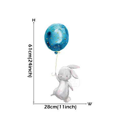 Bunny Baby Nursery Wall Stickers Cartoon Rabbit Swing on the Stars Wall Decals for Kids Room PVC Removable Stickers PVC DIY-HomeDecorDecals_com