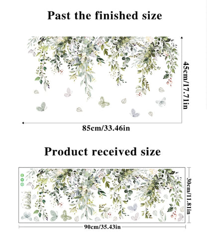 Green Leaves Butterfly and Vine Wall Decal | Home Decor home decor design by HomeDecorDecals.