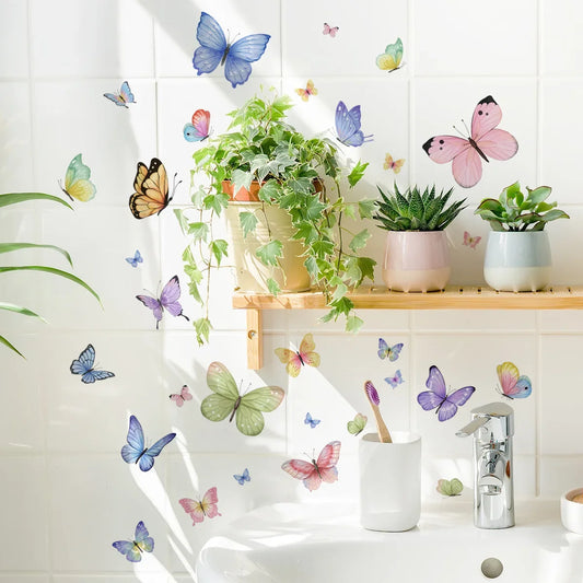 Colourful Butterflies Background Wall Sticker | Home Decor removable peel and stick wall decal by HomeDecorDecals.