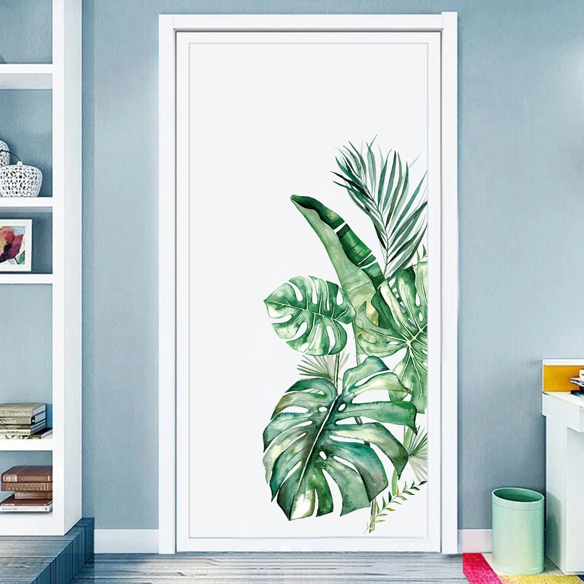 Close-up view of Tropical Turtle and Leaf Wall Decal | Home Decor by HomeDecorDecals.