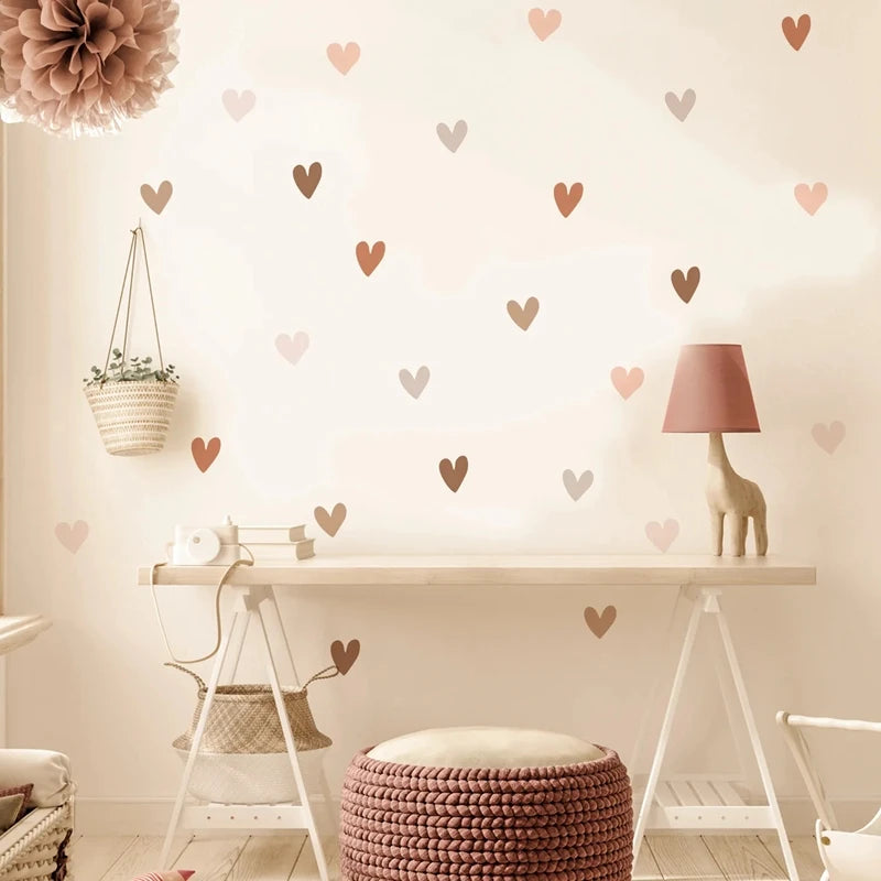 Close-up view of Boho Hearts Wall Decal | Home Decor by HomeDecorDecals.