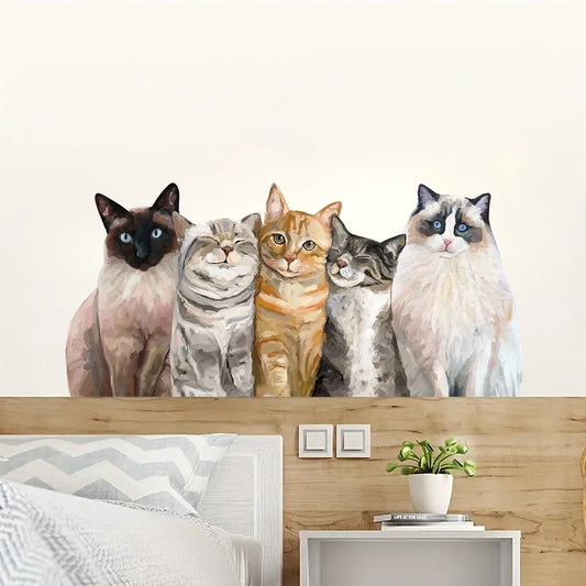 1Pc Watercolor Ragdoll Orange Cat Cute Cats Wall Stickers Home Decor Living Room Wall Decals Bedroom Kids Baby Room Decoration-HomeDecorDecals_com