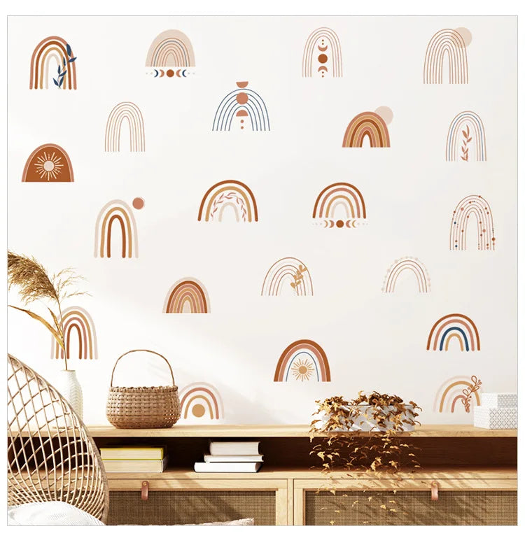 1x Cartoon Arch Rainbow DIY Wall Stickers for Baby Room Kids Bedroom Nursery Window Decor Removable PVC Decals Home Pieces Mural-HomeDecorDecals_com