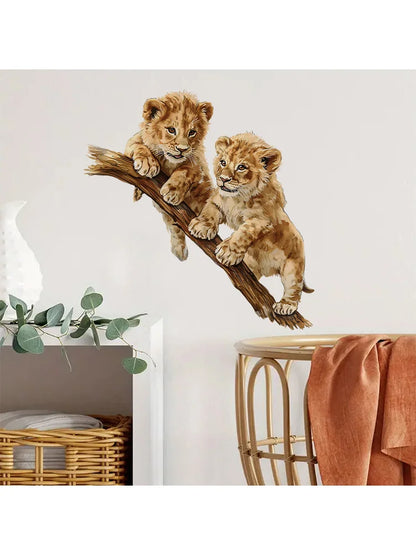 Cartoon Lion Wall Decal for Kids-HomeDecorDecals_com