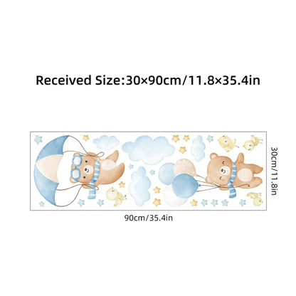 1Pc Cloud Star Cartoon Balloon Bear Wall Stickers for Kids Room Decor Wall Decals Bedroom Decoration Children's Home Nuresry-HomeDecorDecals_com