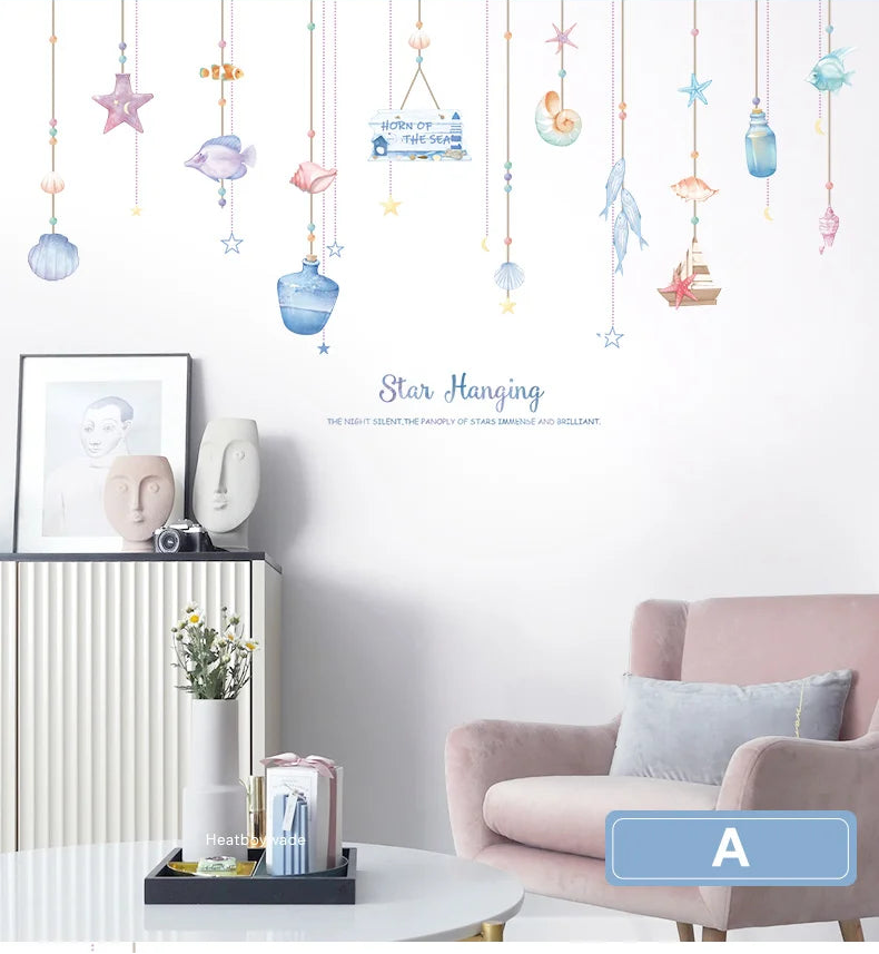 Cartoon Dreamland Wall Sticker for Kids rooms Nursery Wall Decor Vinyl Tile Stickers Waterproof Whale Wall Decals Home Decor-HomeDecorDecals_com