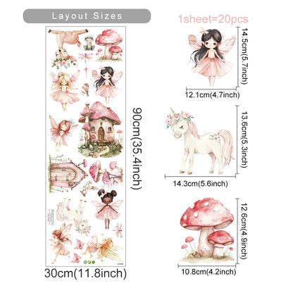 Elf Princess Mushroom House Kids Wall Sticker-HomeDecorDecals_com