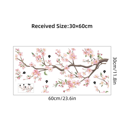 Watercolour Bird and Flower Wall Stickers (2-Pack)-HomeDecorDecals_com