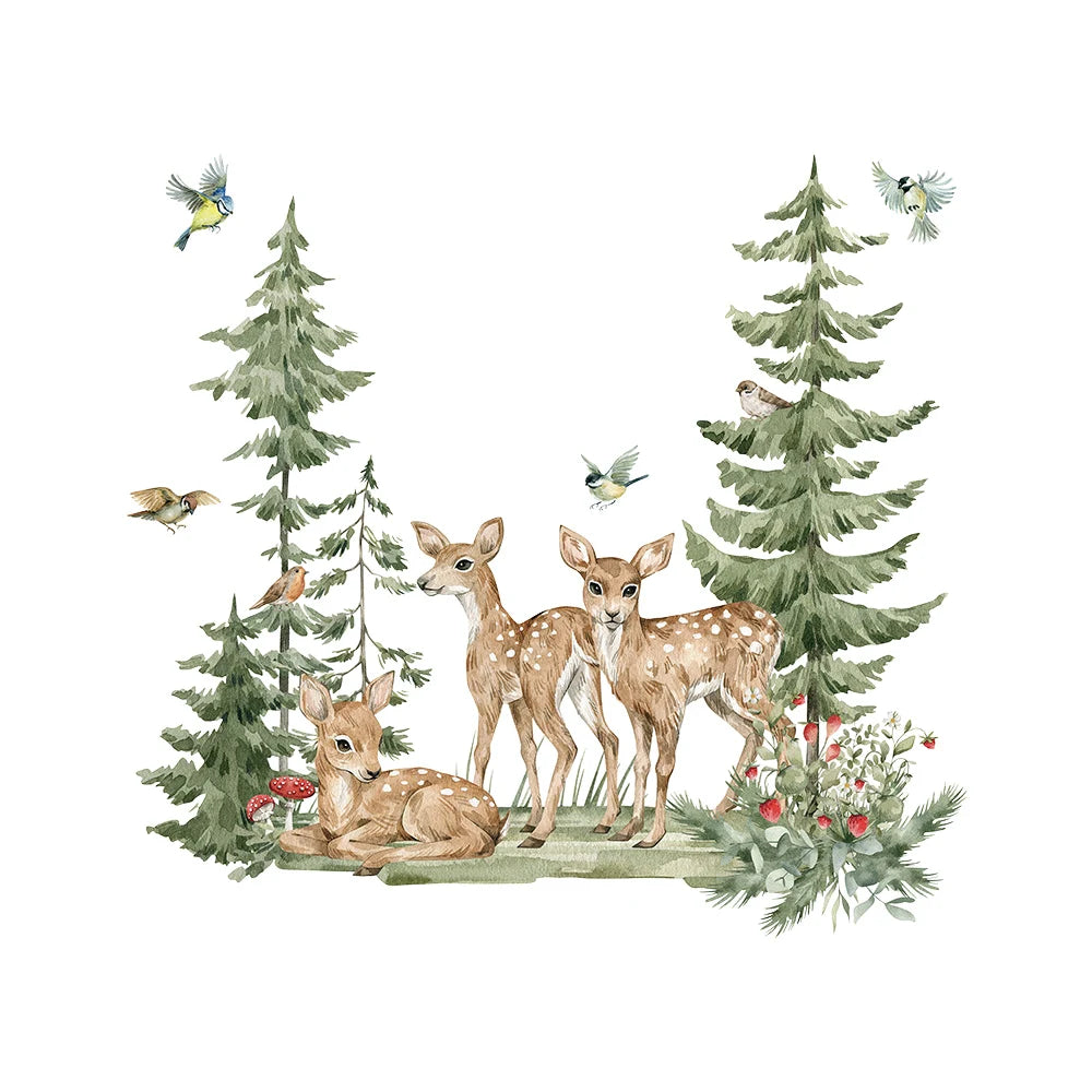 Cartoon Forest Animals Wall Stickers For Décor-HomeDecorDecals_com