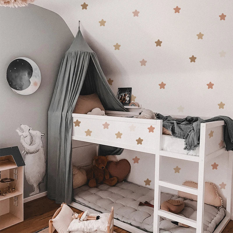 Boho Rainbow Wall Decals Polka Dot Boho Star Nursery Wall Stickers Baby's Room Waterproof Bedroom Kids Home Decor-HomeDecorDecals_com