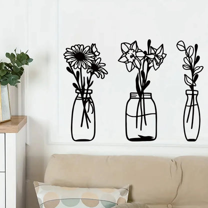 Line Flower Vase Pattern Wall Decal | Home Decor by HomeDecorDecals.