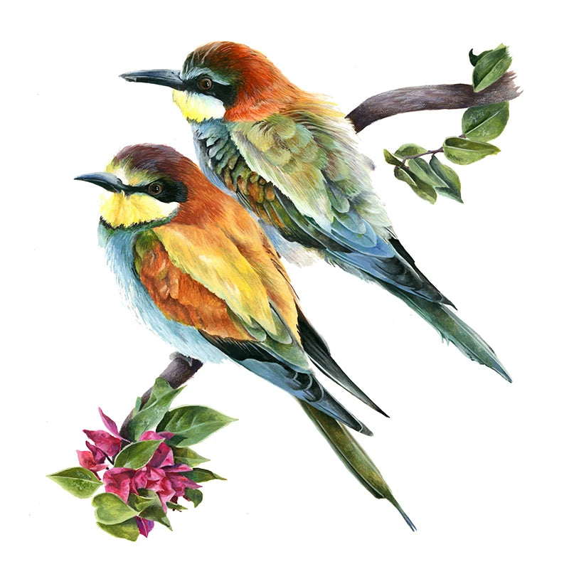 T148# Hand painted Parrot Wall Sticker Bathroom Toilet Decor Living Room Cabinet Home Decoration Decals-HomeDecorDecals_com