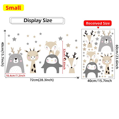 Cartoon Lion Bunny Forest Animals Wall Stickers for Children's Room Kids Room Bear Wall Decals for Baby Nursery Room Bedroom-HomeDecorDecals_com
