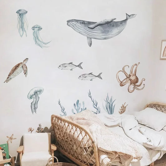 Underwater Sea Animals World Wall Decal | Home Decor by HomeDecorDecals.