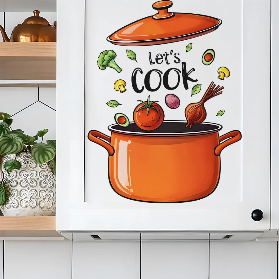 Cartoon Kitchen Cooking Wall Decal | Home Decor displayed in room decor by HomeDecorDecals.