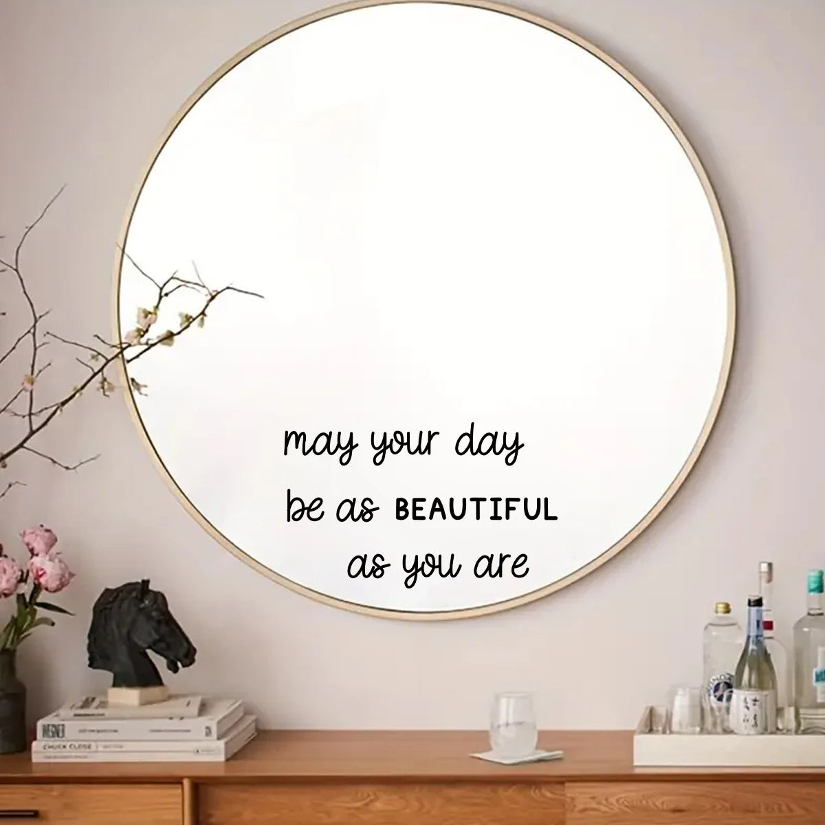 Inspirational Quote Mirror Decal | Home Decor removable peel and stick wall decal by HomeDecorDecals.