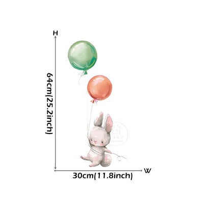 Bunny Baby Nursery Wall Stickers Cartoon Rabbit Swing on the Stars Wall Decals for Kids Room PVC Removable Stickers PVC DIY-HomeDecorDecals_com