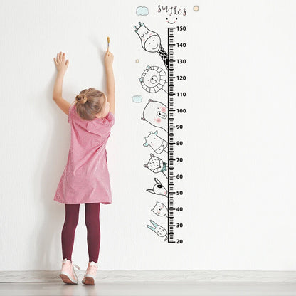 Simple Line Animals Cartoon Height Ruller Wall Stickers Grow Up Height Measure Wall Decals for kis Room Living Room Bedroom PVC-HomeDecorDecals_com