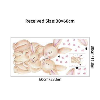 1Pc Cartoon Cute Love Heart Rabbit Wall Stickers for Kids Room Decor Baby Room Decoration Child Living Room Wall Decals DIY-HomeDecorDecals_com