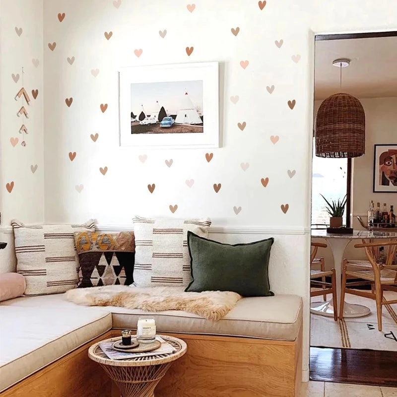 Boho Hearts Wall Decal | Home Decor removable peel and stick wall decal by HomeDecorDecals.