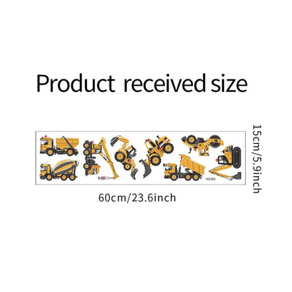 Height Stickers Construction Vehicle Tower Crane for Kids Room Kindergarten Baby Measuring Height Ruler Wall Stickers Boys Gift-HomeDecorDecals_com
